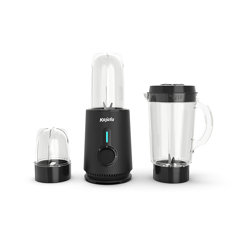 BL398ABD Essential 3 i 1 roestvrijstalen messen blenderkan 1,0 l met 500 ml smoothiemaker en koffiemolen