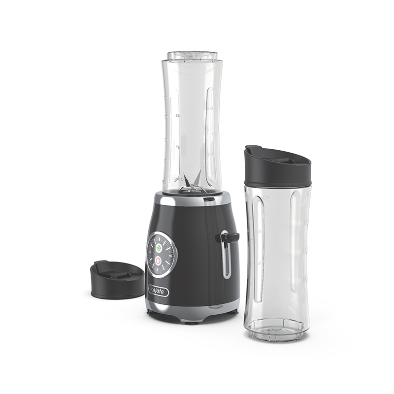 BL399B-P2 Krachtige smoothieblender met pulsfunctie voor 2 draagbare flessen, persoonlijke blender voor shakes en smoothies, retrostijlblender met reisfles, retro smoothiemaker draagbare blender, persoonlijke blender voor shakes en smoothies