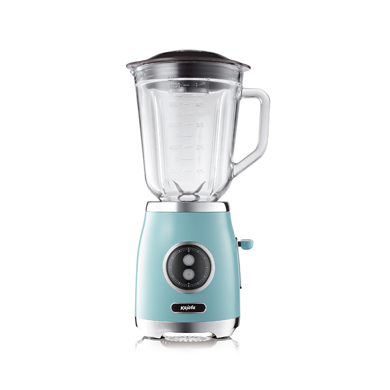 BL399B-G in retrostijl met glazen mengbeker van 1000 ml en roestvrijstalen mes, aanrechtblender, krachtige persoonlijke blender