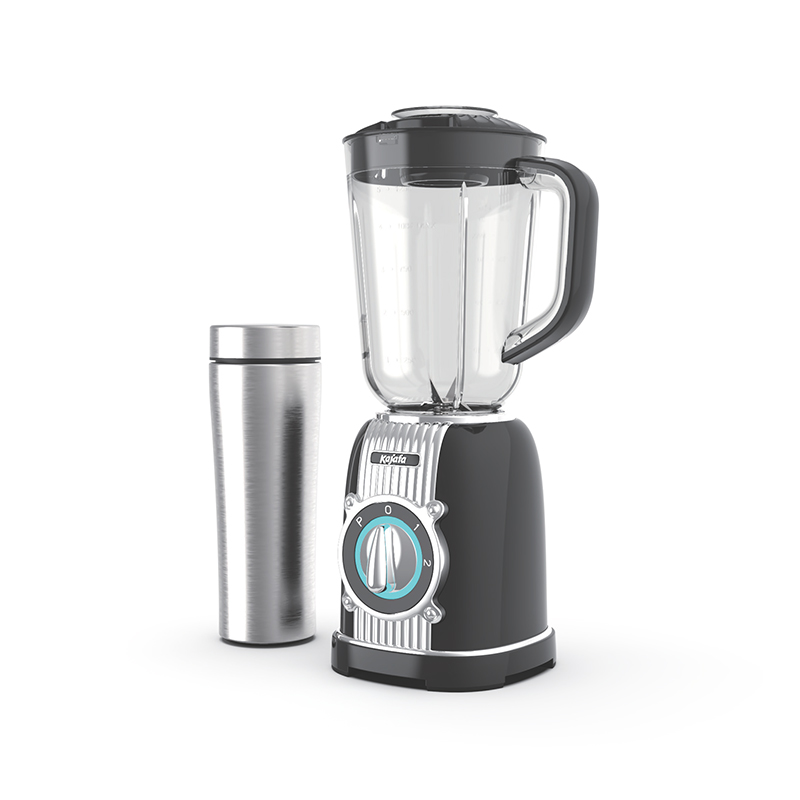 BL486B-P Smoothieblender met scherpe messen, persoonlijke miniblender voor shakes en smoothies met 2 instelbare snelheden, blender voor keuken met mixen, SUS-vacuümreisbeker en plastic kan